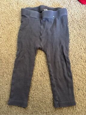Kids Grey Ribbed Leggings